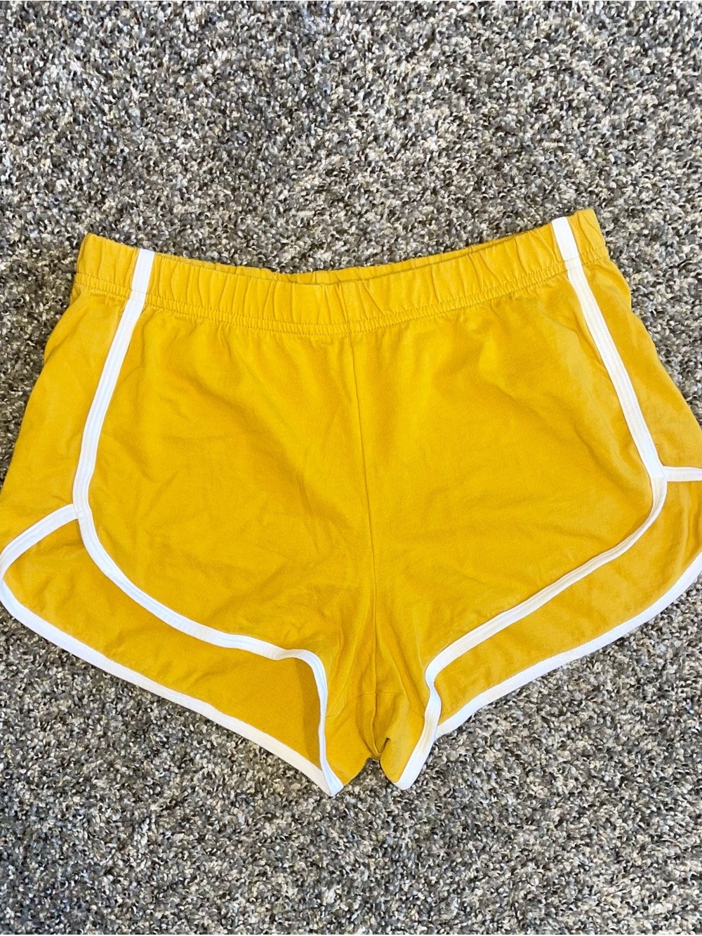 AERO Mustard Yellow and White Athletic Shorts Size Juniors Medium